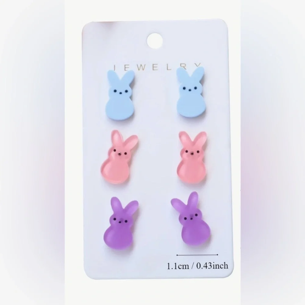 Colorful Bunny Earrings Set